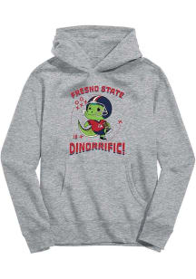 Vive La Fete Fresno State Bulldogs Toddler Grey Dino-Riffic Long Sleeve Hooded Sweatshirt