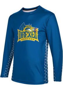 ProSphere Drexel Dragons Navy Blue Geometric Long Sleeve T Shirt