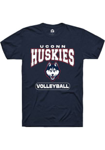 Summit Sportswear UConn Huskies Navy Blue Volleyball Short Sleeve T Shirt