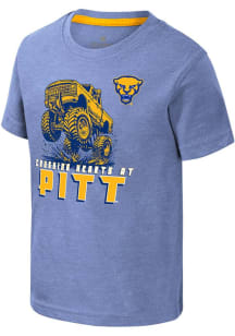 Colosseum Pitt Panthers Toddler Blue Crushing Hearts Short Sleeve T-Shirt