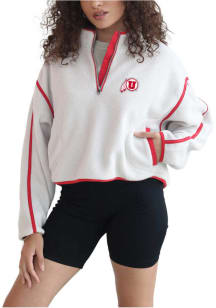 Utah Utes Womens White On the Run Qtr Zip
