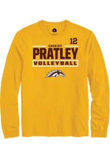 Cassidy Pratley Western Michigan Broncos Gold NIL Stacked Box Long Sleeve Player T Shirt