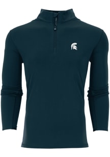 Greyson Michigan State Spartans Mens Green Tate Long Sleeve Qtr Zip Pullover
