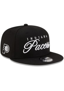 New Era Indiana Pacers Black Scripted 9FIFTY Mens Snapback Hat