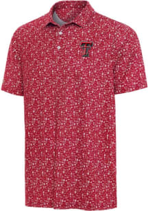Antigua Texas Tech Red Raiders Mens Red University Football Short Sleeve Polo