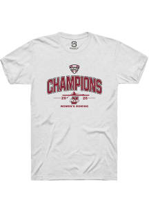 Summit Sportswear Massachusetts Minutemen White MAC 2026 Women's Rowing Champions Short Sleeve T S..