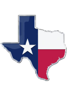 Texas Red, White and Blue Texas State Shape Car Emblem - Red