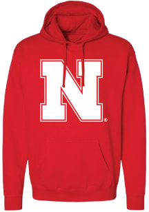 Summit Sportswear Nebraska Cornhuskers Mens Red Primary Logo Long Sleeve Hoodie
