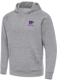 Antigua K-State Wildcats Mens Grey Heather Victory Basketball Long Sleeve Hoodie