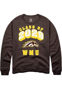 Summit Sportswear Western Michigan Broncos Mens Brown Class of 2029 Long Sleeve Crew Sweatshirt
