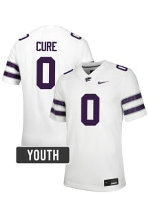 Linkon Cure K-State Wildcats Youth White Nike NIL Name And Number Football Jersey