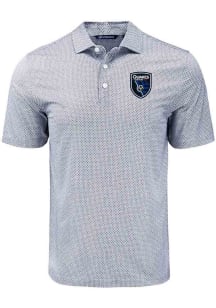 Cutter and Buck San Jose Earthquakes Mens Black Pike Diamond Dot Short Sleeve Polo