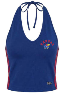 Hype and Vice Kansas Jayhawks Womens Royal Blue Cheer Halter Tank Top