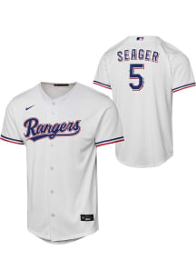 Corey Seager  Nike Texas Rangers Youth White Home Baseline Jersey