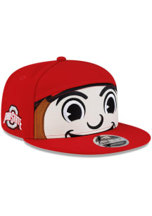 New Era Ohio State Buckeyes Red Mascot Split Panel 9FIFTY Mens Snapback Hat