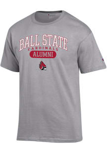 Champion Ball State Cardinals Grey Pill Box Alumni Jersey Short Sleeve T Shirt