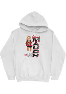 Olivia Mauch Campus Ink Nebraska Cornhuskers Youth Caricature Hoodie Long Sleeve Player Hoodie Whi..