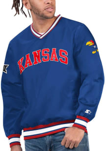 Starter Kansas Jayhawks Mens Blue Big 12 Tournament Pullover Jackets