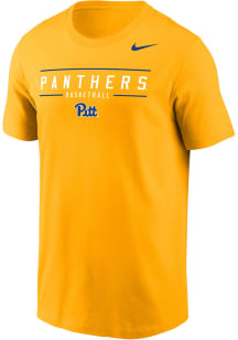Nike Pitt Panthers Gold Mens Basketball DriFIT Short Sleeve T Shirt