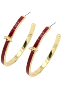 Arkansas Razorbacks Logo Hoop Womens Earrings