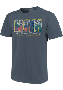 West Virginia Mountaineers Womens Navy Blue Campus Drawing Mom Short Sleeve T-Shirt