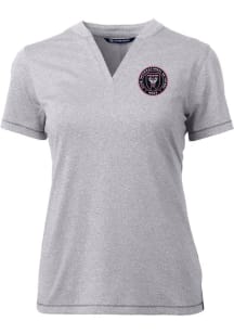 Cutter and Buck Inter Miami CF Womens Grey Forge Short Sleeve T-Shirt