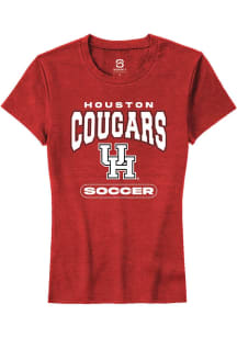 Summit Sportswear Houston Cougars Womens Red Soccer Short Sleeve T-Shirt