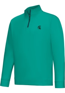 Footjoy Michigan State Spartans Mens Green Midlayer Long Sleeve Qtr Zip Pullover