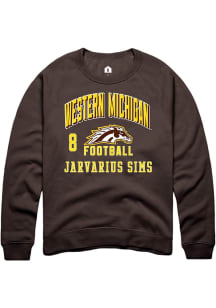 Jarvarius Sims Western Michigan Broncos Mens Brown Football NIL Arch Logo Player Crew