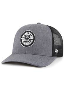47 Boston Bruins Carbon Rope Trucker Adjustable Hat - Charcoal