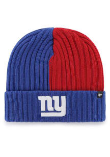 47 New York Giants Blue Fracture Cuff Mens Knit Hat