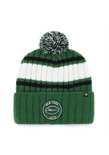 47 New York Jets Green Plateua Cuff Pom Mens Knit Hat