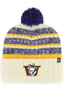 47 Washington Huskies Natural Vintage Tavern Cuff Pom Mens Knit Hat