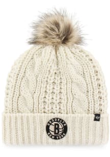 47 Brooklyn Nets White Meeko Cuff Pom Womens Knit Hat