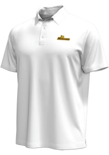 Under Armour Rowan University Mens White Mascot Wordmark Icon Short Sleeve Polo