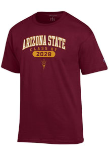 Champion Arizona State Sun Devils Maroon Class of 2028 Jersey Short Sleeve T Shirt