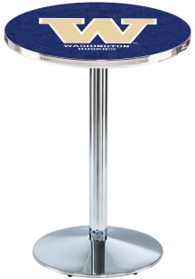 Washington Huskies Chrome Round Base Pub Table