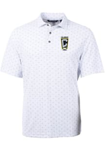 Cutter and Buck Columbus Crew Mens White Virtue Eco Pique Tile Short Sleeve Polo