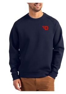 Cutter and Buck Dayton Flyers Mens Navy Blue Roam Long Sleeve Crew Sweatshirt