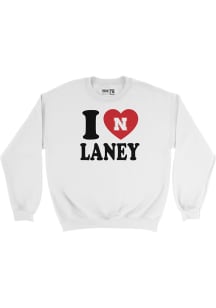 Laney Choboy Nebraska Cornhuskers Mens White I Heart Laney Choboy Player Crew