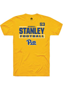 Kendall Stanley Pitt Panthers Gold Football NIL Stacked Box Short Sleeve Player T Shirt