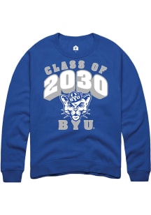 Rally BYU Cougars Mens Blue Class of 2030 Long Sleeve Crew Sweatshirt