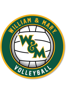 William & Mary Tribe 3 inch Circle Volleyball Magnet