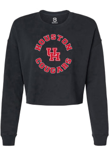 Summit Sportswear Houston Cougars Womens Black Circle Crew Sweatshirt