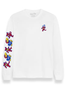 Class Trip Kansas Jayhawks White Grateful Dead Bear Flag Long Sleeve T Shirt