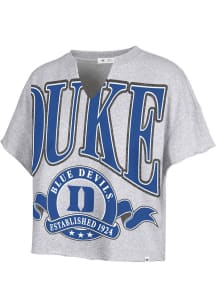 47 Duke Blue Devils Womens Grey Banners Out Short Sleeve T-Shirt