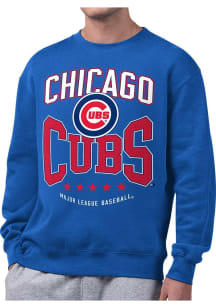 Starter Chicago Cubs Mens Blue Center Squeeze Long Sleeve Crew Sweatshirt