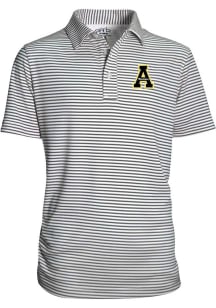 Appalachian State Mountaineers Youth Dark Grey Carson Short Sleeve Polo Shirt
