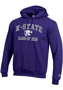 Champion K-State Wildcats Mens Purple Font Class of 2026 Powerblend Long Sleeve Hoodie