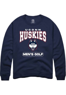 Summit Sportswear UConn Huskies Mens Navy Blue Men's Golf Long Sleeve Crew Sweatshirt